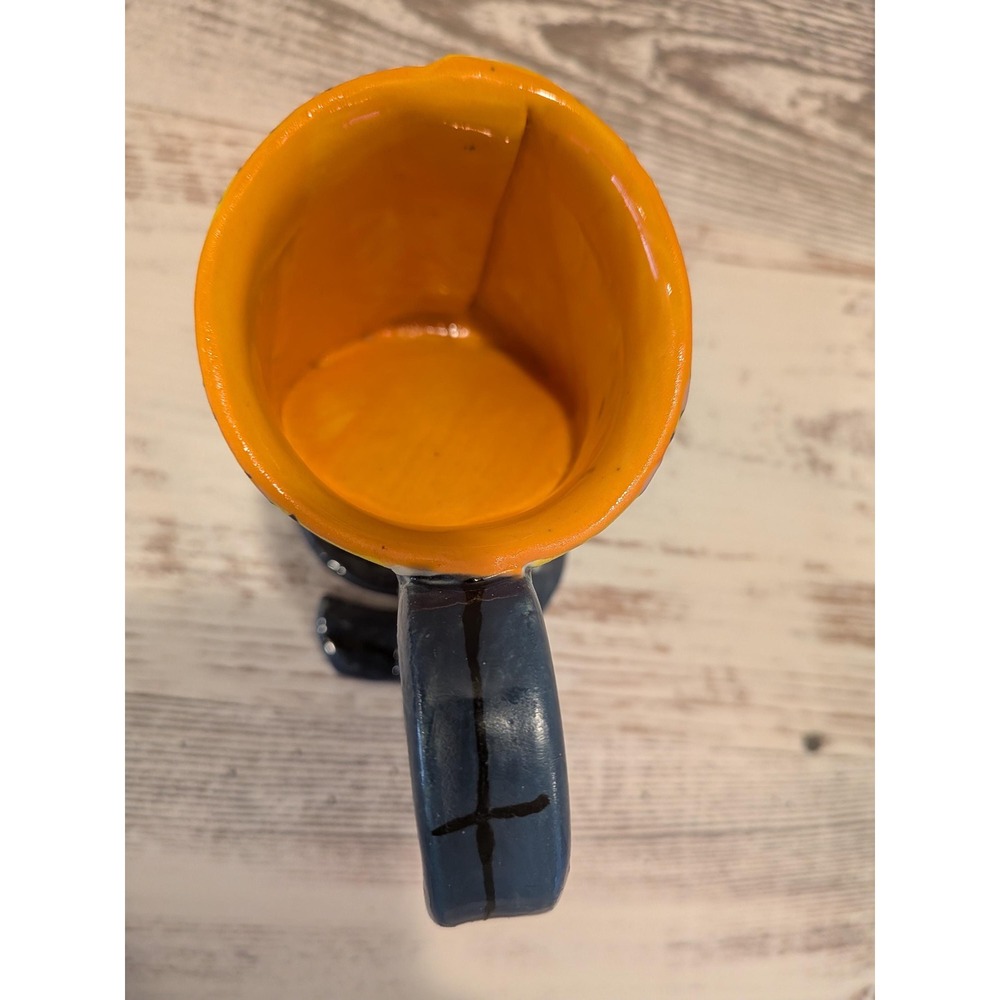 Handmade Studio Pottery Mug Signed Marlon Wassi Art Spiral Handle Abstract Cup - Picture 8 of 8
